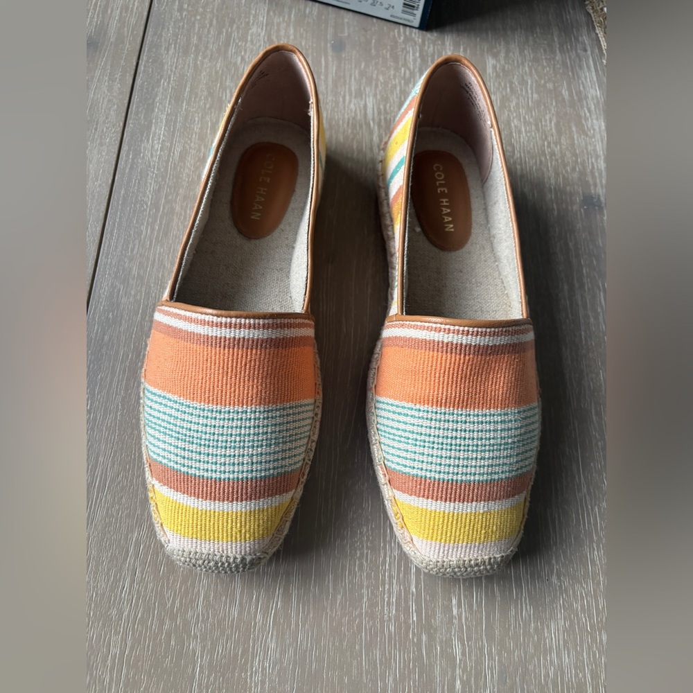 Cole Haan Women's Striped Espadrilles - Orange, Yellow, Blue